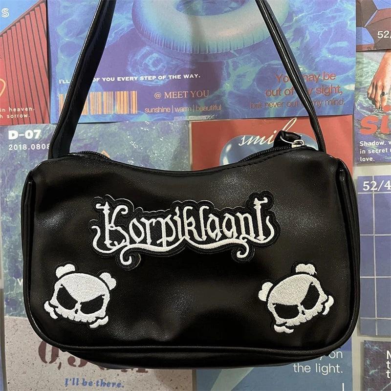 Punk Letter Armpit Cosmetic Bag Skull Shoulder Crossbody Bag