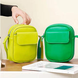 Women's High PU Leather Mini Messenger Bag Phone Handbag