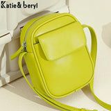 Women's High PU Leather Mini Messenger Bag Phone Handbag