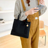 Foufurieux Canvas Lunch Bag Handbag for Women - Outdoor Tote Bag