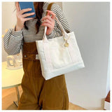 Foufurieux Canvas Lunch Bag Handbag for Women - Outdoor Tote Bag