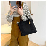 Foufurieux Canvas Lunch Bag Handbag for Women - Outdoor Tote Bag