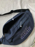 Japanese Letter Streetwear Zipper Shoulder Bag
