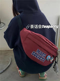 Japanese Letter Streetwear Zipper Shoulder Bag