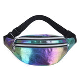 Holographic Fanny Pack Laser PU Waist Bag for Travel