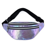 Holographic Fanny Pack Laser PU Waist Bag for Travel