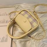 Plaid Leather Messenger Bag Waist Bag Women Bags