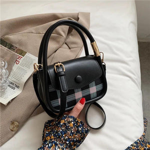 Plaid Leather Messenger Bag Waist Bag Women Bags