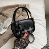 Plaid Leather Messenger Bag Waist Bag Women Bags