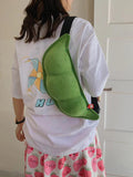 Foufurieux Plush Peas Shaped Shoulder Bag Y2k