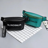 PU Leather Waist Bag Women Letter Fanny Packs Belt Bag Female Chest Handbag