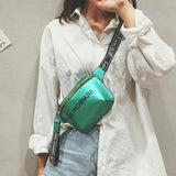 PU Leather Waist Bag Women Letter Fanny Packs Belt Bag Female Chest Handbag