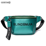 PU Leather Waist Bag Women Letter Fanny Packs Belt Bag Female Chest Handbag