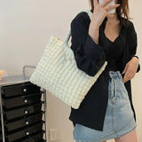 Foufurieux Ins Girl's Cloud Puff Pleated Shoulder Bag