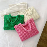 Foufurieux Ins Girl's Cloud Puff Pleated Shoulder Bag