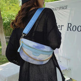 Women Bag Casual Small Shell Chest Bags Bright Pink Waist Pack Female