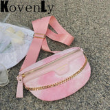 Women Bag Casual Small Shell Chest Bags Bright Pink Waist Pack Female