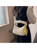 Vintage Checkered Women Canvas Shoulder Tote Bag Handbag