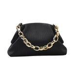 Green Leather Crossbody Chain Handbag for Women