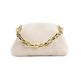 Green Leather Crossbody Chain Handbag for Women