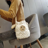 DIY Wool Crochet Little Sheep Bunch Bag Material