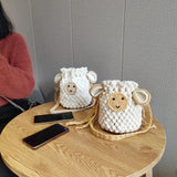 DIY Wool Crochet Little Sheep Bunch Bag Material