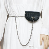 Metal Chain Small Bags Female Fanny Pack Waist Pack Handbags for Women