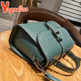 Crocodile Pattern Crossbody Bags Women Flap Shoulder Bags