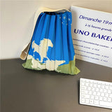 Stripe Knitted Foldable Pleated Bag Women's Spring Autumn Summer