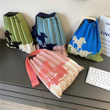 Stripe Knitted Foldable Pleated Bag Women's Spring Autumn Summer