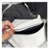 Small Waist Pack PU Leather Chest Bag Belt Bag Handbag Women Shoulder Chain