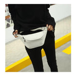 Small Waist Pack PU Leather Chest Bag Belt Bag Handbag Women Shoulder Chain