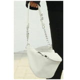 Small Waist Pack PU Leather Chest Bag Belt Bag Handbag Women Shoulder Chain