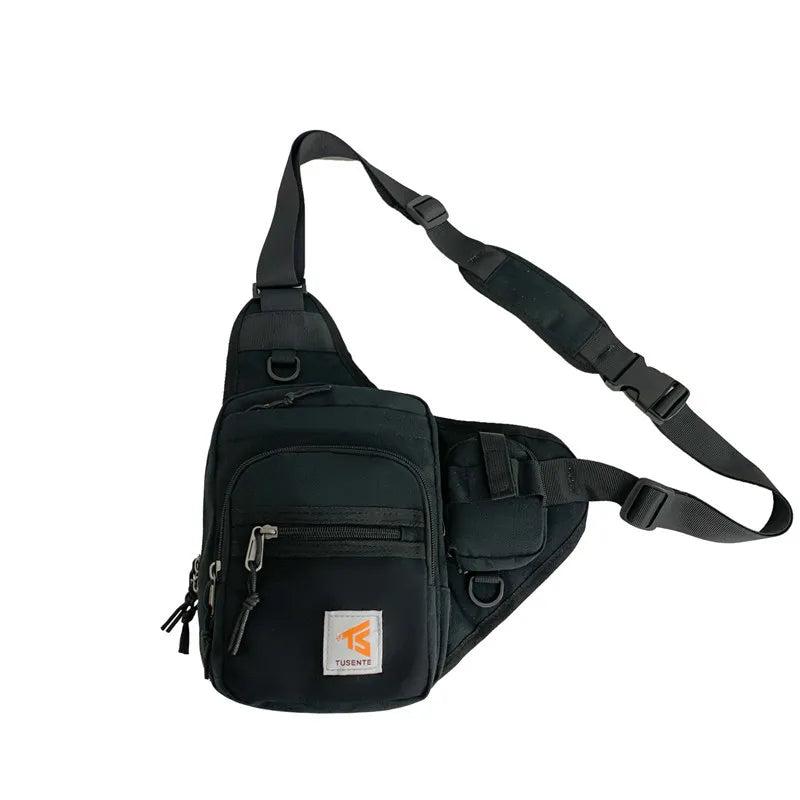 Men's Green Tactical Crossbody Chest Bag Hip Hop Style