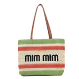 Bohemia Handbags Women Hand-weave Tote Bag Letter Print