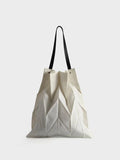 Foufurieux Geometric Pleated Canvas Shoulder Bag for Women