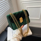 Vintage Velvet Leather Small Crossbody Shoulder Bags for Women Winter Tote Purse