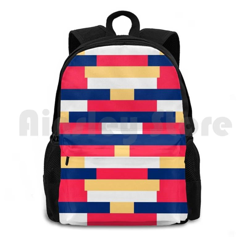 Sunset Stripes Pattern Outdoor Hiking Backpack
