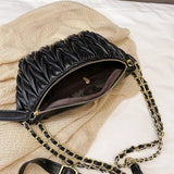 Women's Pu Leather Waist Bag Chain Crossbody Chest Hip Purse Handbag