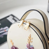 Women Circular Messenger Bag PU Leather Crossbody Bag Female Shoulder Bag