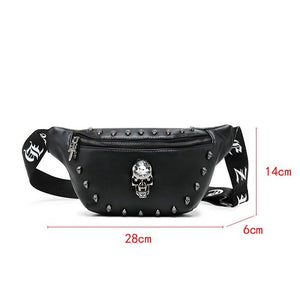 Bone Skull Fanny Pack Vintage Waterproof Crossbody Waist Bag