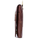 Vintage Leather Man Waist Package Top Layer Cowhide Mobile Phone Bag