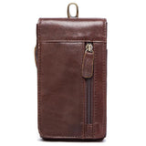 Vintage Leather Man Waist Package Top Layer Cowhide Mobile Phone Bag