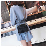 Sequins Crossbody Bag For Women Small Shoulder Messenger Bag with Tassel