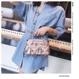 Sequins Crossbody Bag For Women Small Shoulder Messenger Bag with Tassel