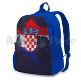 Croatia Flag And Map Croatian Pride Outdoor Hiking Backpack Waterproof