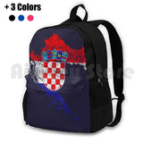 Croatia Flag And Map Croatian Pride Outdoor Hiking Backpack Waterproof