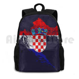 Croatia Flag And Map Croatian Pride Outdoor Hiking Backpack Waterproof