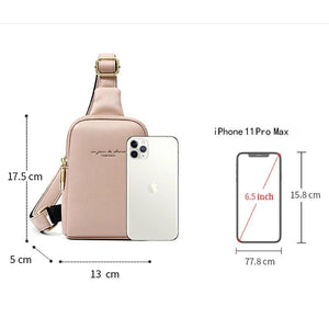 Women Leather Pink Chest Pack Bag Hip Hop Banana Belt Bag