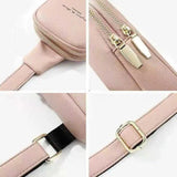 Women Leather Pink Chest Pack Bag Hip Hop Banana Belt Bag